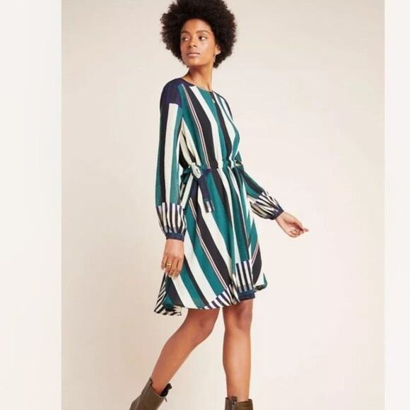 Anthropologie Sunday in Brooklyn Leger  Stripe Dress - Picture 1 of 8